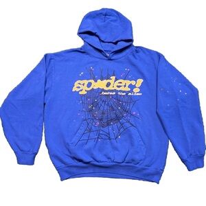 Blue Tc Sp5der  Worldwide Hoodie Sz XL